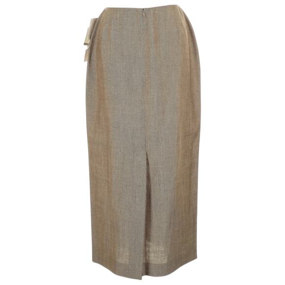 Doncaster Linen-Blend Midi Skirt Women’s 12 Neutral Beige Classic Career NWT - Picture 2 of 6